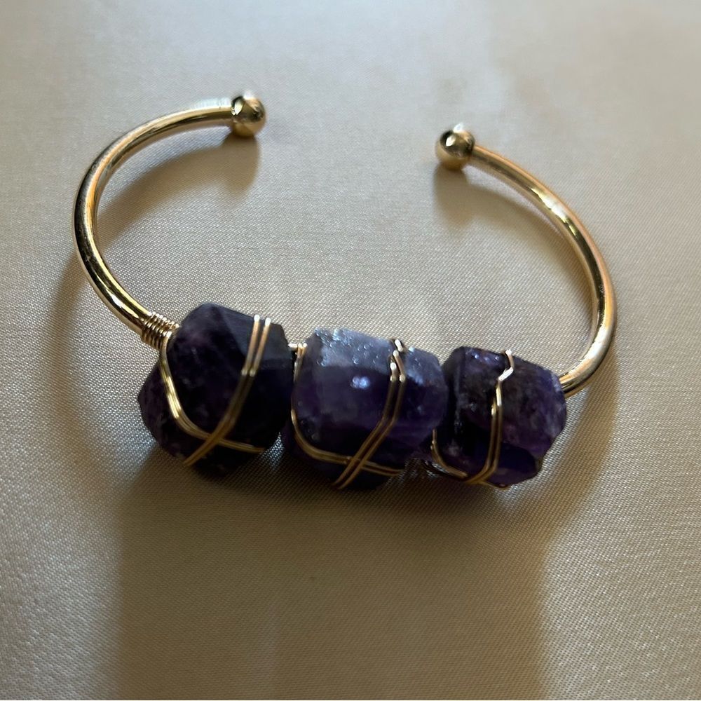 bohemian purple stone bracelet A620 - Picture 2 of 4